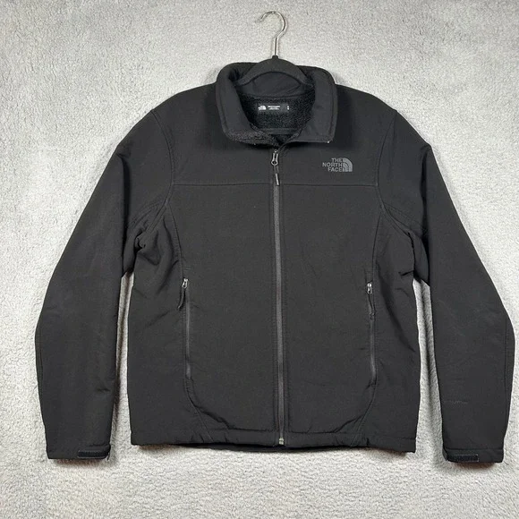 The North Face Mens M WindWall Fleece Lined Softshell Jacket Black Outdoors Hike