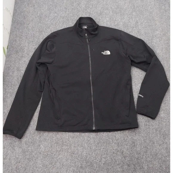 THE NORTH FACE Jacket Mens XL Black Softshell Fleece Lined Full Zip Mock Neck