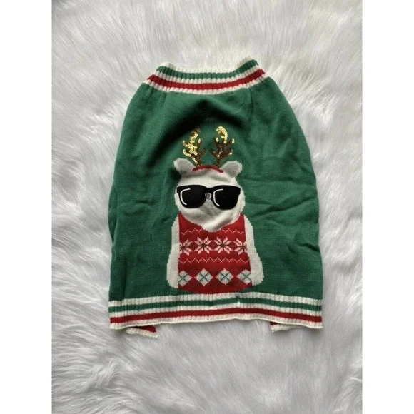 Holiday Time Dog Sweater Size Medium Cool Christmas Deer Pet Clothes