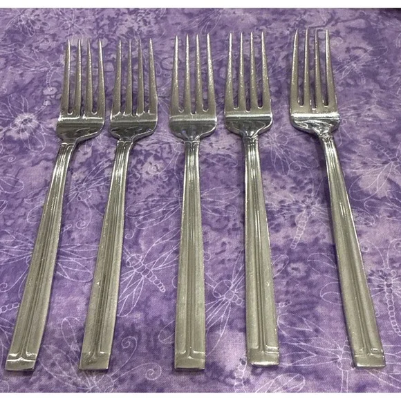 Wallace‎ WAS244 Stainless Steel Flatware Salad Forks Fork Set Of 5