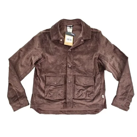 The North Face Men's Size Small Utility Cord‎ Shacket Coal Brown Corduroy NWT
