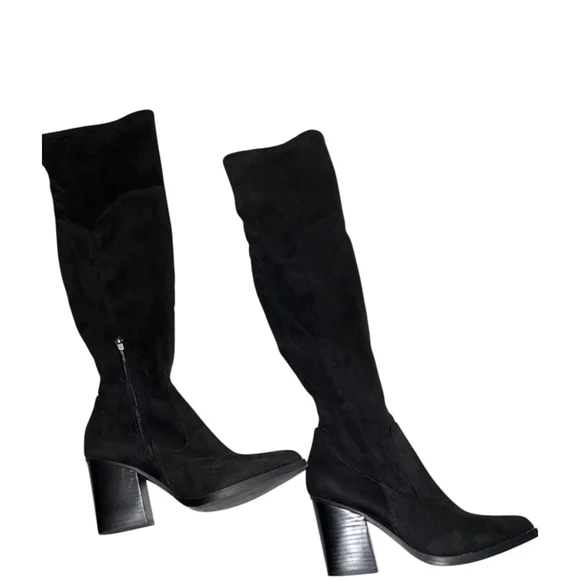 Women's Marc Fisher Black Faux Suede Over the Knee Boots Size 8