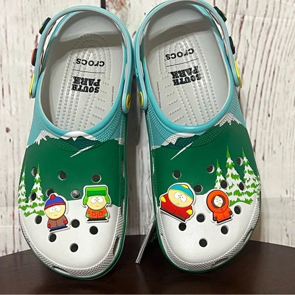 Crocs x South Park Classic Clog with 8 character jibbitz ins mens Size 10 NIB