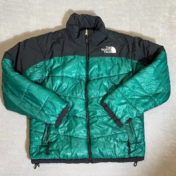 The North Face Puffer Jacket Mens Emerald Green Black‎ Ripstop Insulated Coat