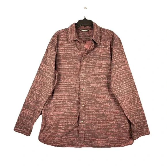 The North Face Shirt Mens XL Burgundy Button Down Long Sleeve Hiking Performance
