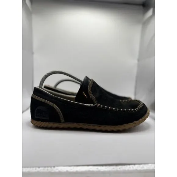 Sorel Falcon‎ Ridge Suede Slippers Black NM2025-010 Mens size 9.5 Slip On Shoes