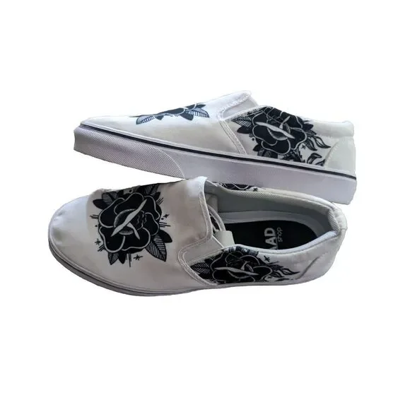 RAAD Shop Mens Custom Art Rose Dove Sz: 11 M Shoes NWOB Black White‎