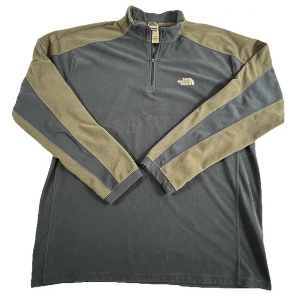 VTG The North Face Jacket Men's Sz‎ XL Navy Polartec 1/4 Zip Fleece Pullover