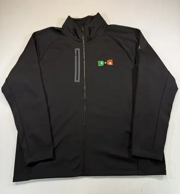 The North Face Full Zip Softshell Jacket Black D+G Logo Men’s XXL Fleece Lined