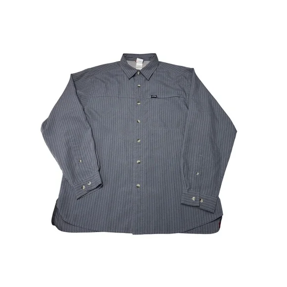 Vintage The North Face Performance Mens Grey‎ Micro Check Modal  Long Sleeve M