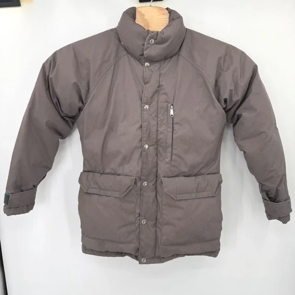 The North Face Puffer Jacket Mens S Brown Vintage No Hood Goose Down USA Made
