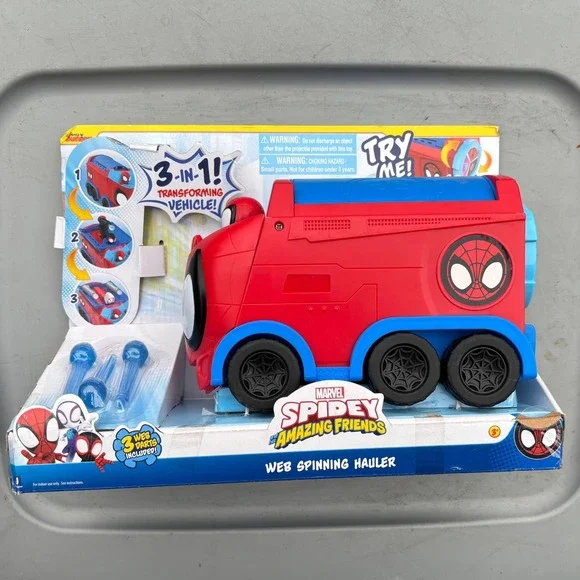 Spidey & His Amazing Friends Transforming Web Spinning Hauler 3 in 1 Vehicle NEW