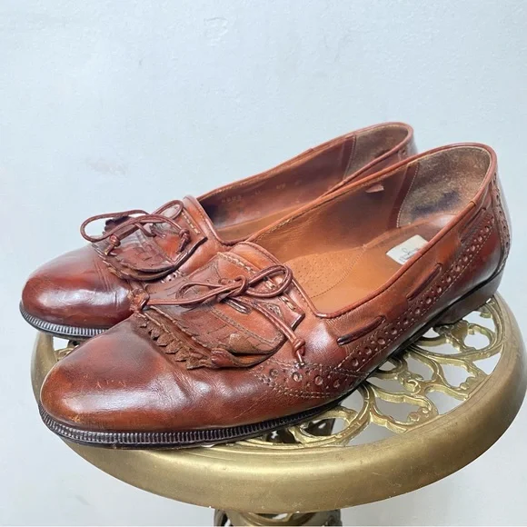 🍄 3/$30 Vintage Leather Tassel Loafers Made in Italy