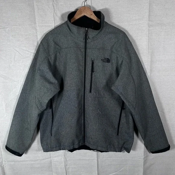 The North Face Apex‎ Bionic Softshell Jacket Mens XL Gray Full Zip Windbreaker