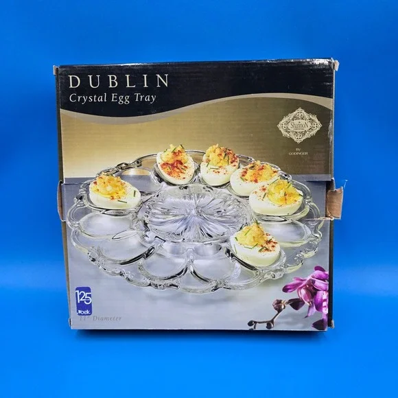 Godinger Shannon Crystal Dublin Deviled Egg Tray 11