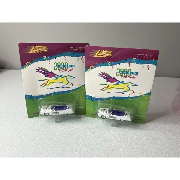 Lot Of 2 Johnny Lightning 1:64 Scale 2000 Kentucky Derby Festival 1973 Cadillac‎