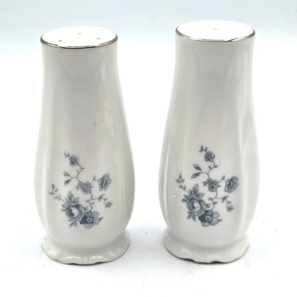 Johann Haviland Bavaria Germany Blue Garland Pattern Salt and Pepper Shakers