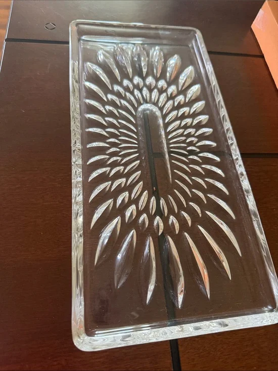 Nachtmann Crystal rectangular tray in the Orion pattern
