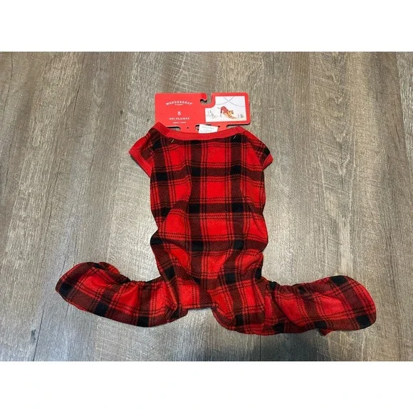 Target Wondershop Red‎ Black Plaid Pet Pajamas M Medium