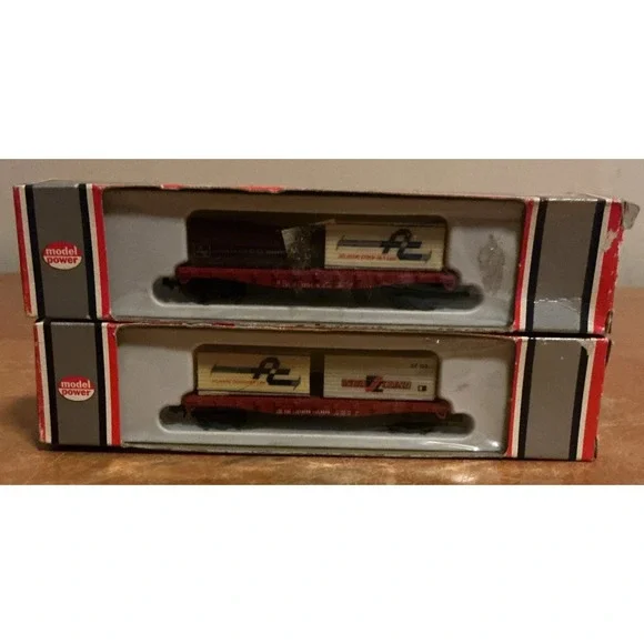 Lot‎ Of 2 Model Power N Scale Flat Cars With Containers, #2