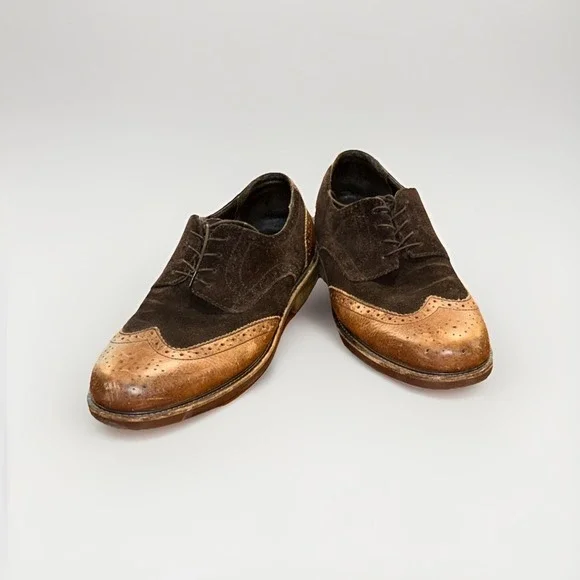 Lands' End Brogue Oxford Brown Leather‎  Dress Shoes Men's US 12D