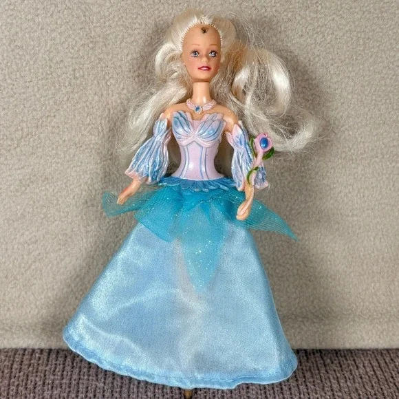 Mattel Barbie Swan Lake Odette Figurine Pen 2003 Blue Dress Vintage Y2K Toy