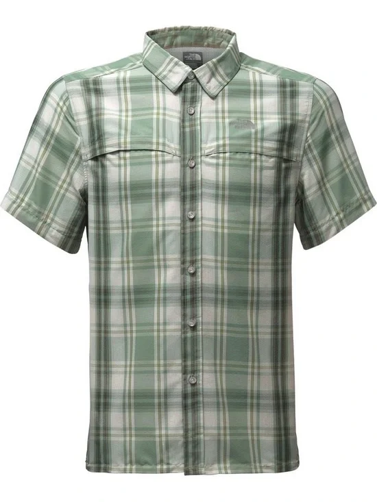 The North Face Vent Me Plaid Short Sleeve Shirt Men’s Small Green Hiking Fishing