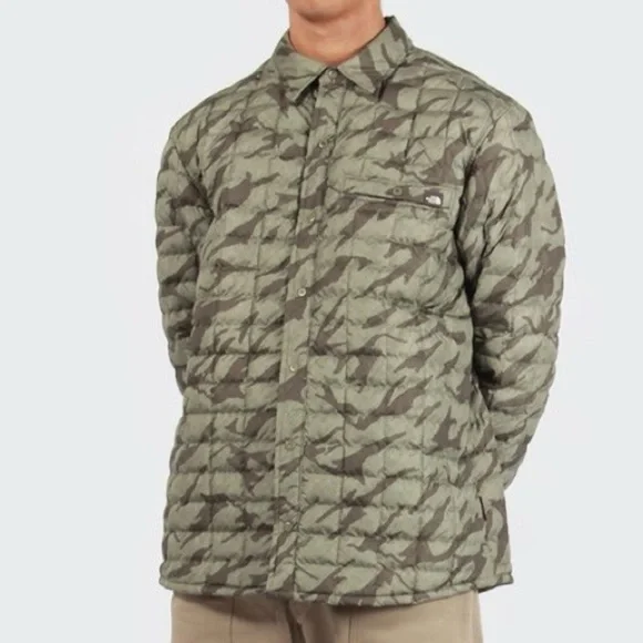 The North Face RARE COLOR ThermoBall Shirt Jacket Lichen Green Camo Mens S NWT