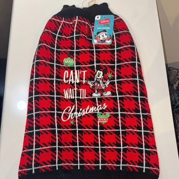Disney Dog Apparel “Cant Wait til Christmas” embroidered Mickey Mouse Sweater
