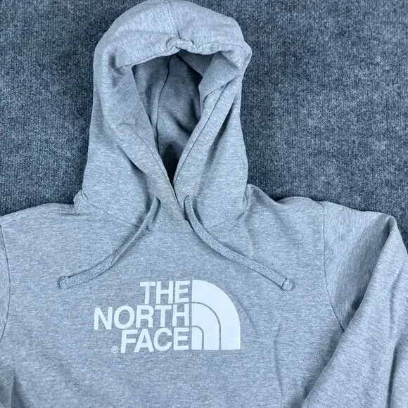The North Face Hoodie Mens Size S‎ Gray Pullover Logo Fleece Outdoor Sweatshirt