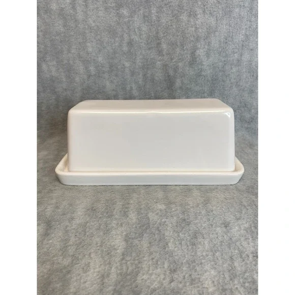 Threshold‎ White Stoneware Butter Dish w/ Lid Kitchenware Dishwasher Safe Square
