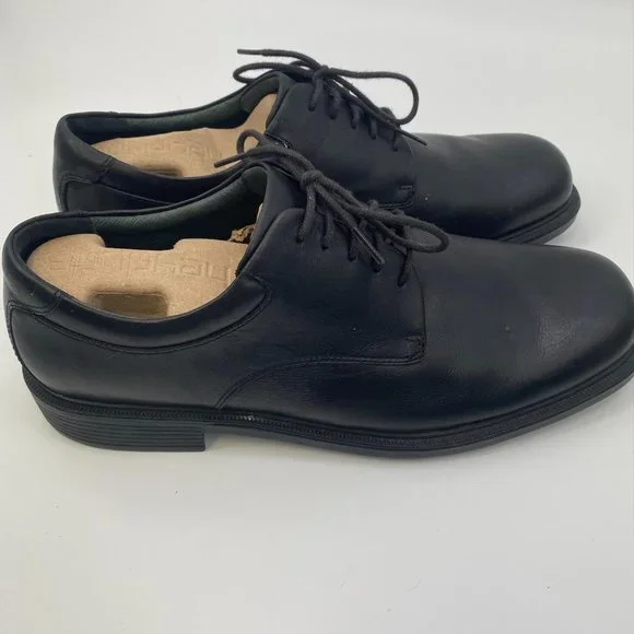 MENS ROCKPORT BLACK LEATHER‎ DRESS SHOES