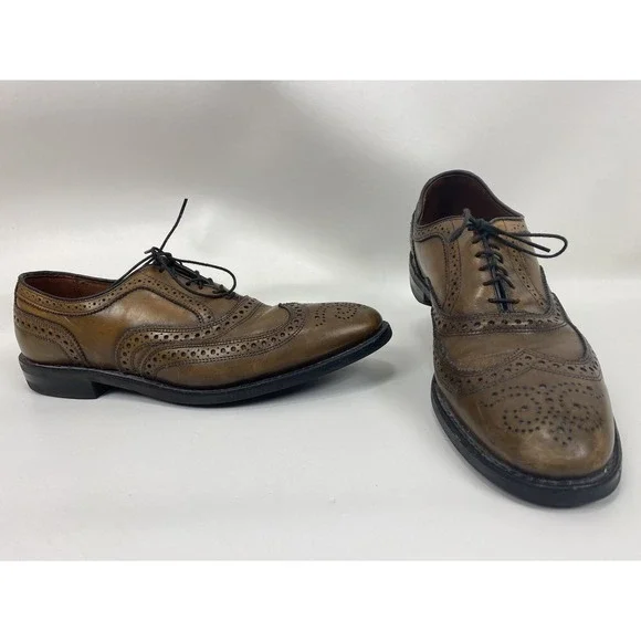 Allen Edmonds MCALLISTER  Dainite Wingtip Oxfords 10.5 B Chocolate Brown Shoes