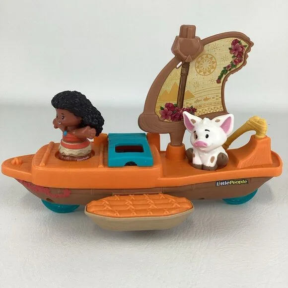 Fisher Price Little People Disney Princess Moana Maui Wave Rider Canoe Figure