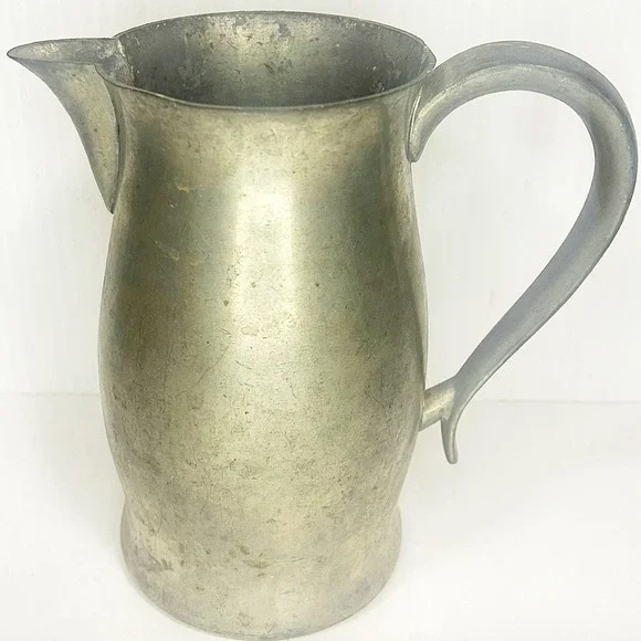 Woodbury Pewter Pitcher‎ Medium Vintage Water Jug Handle