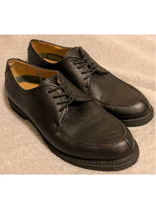 Timberland Black Pebble Grain Leather Derby Dress Shoes Black Men's 9M B235