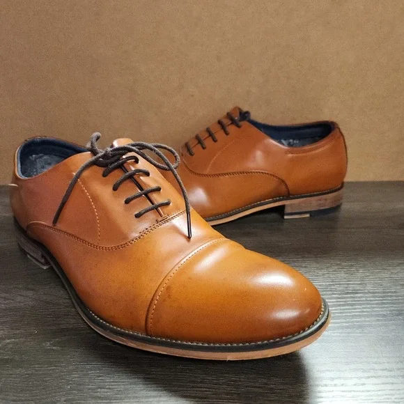 Bruno Marc Mens Louis-2 Cap Toe‎ Oxford Dress Shoes Brown Tan Men's Size 11 US