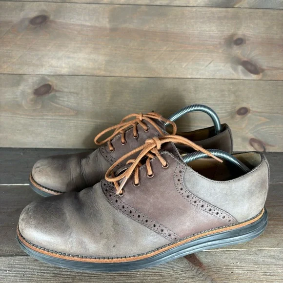 cole haan lunargrand mens size 9 shoes brown leather oxford dress casual shoes