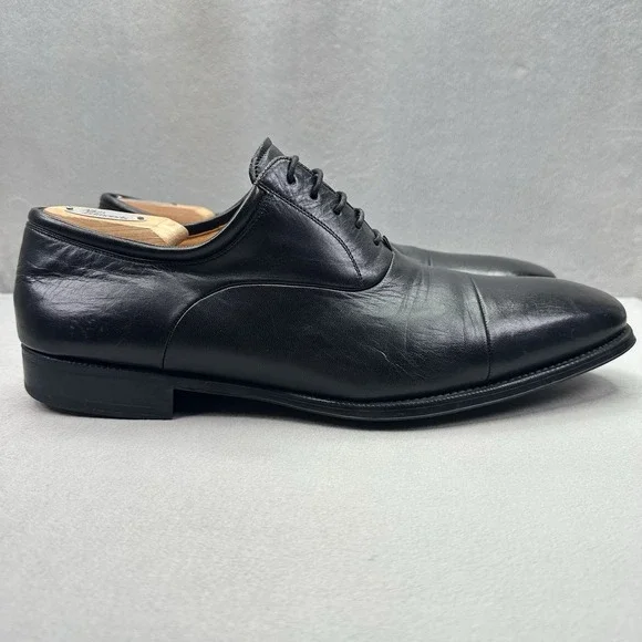 Magnanni Federico Mens Size 13 (D) Oxford Black Leather Cap Toe Lace-Up 12654