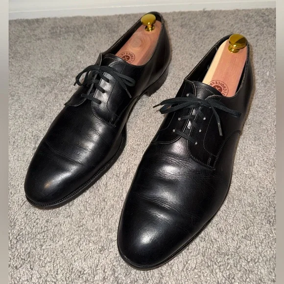 Classic Black Leather Derby Mens Brooks England Leather Blake Stitch