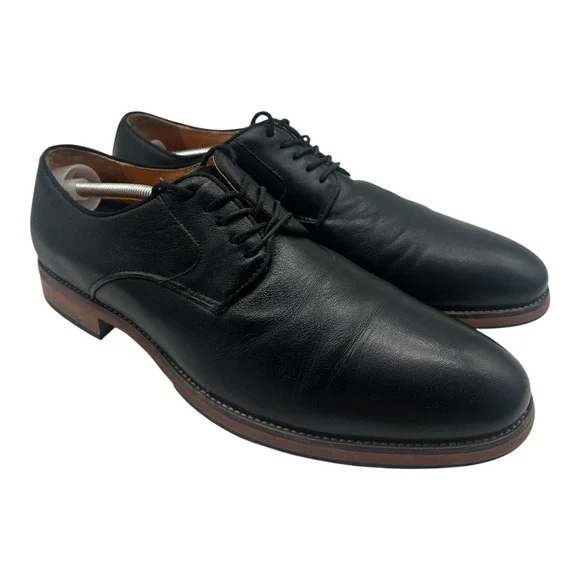 Florsheim Blaze Oxford Dress Shoes Men Sz 12 D Black Leather 14198-001 Plain Toe