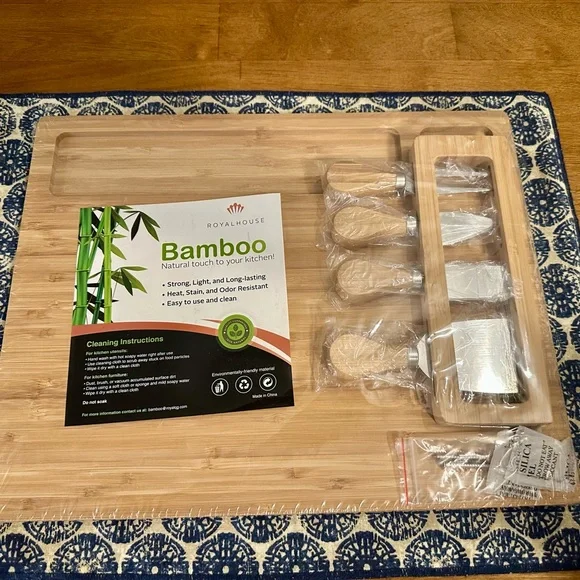 RoyalHouse Bamboo Cheese‎ Board Set