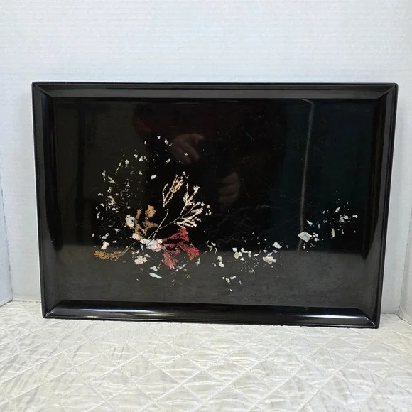 Vintage Couroc of Monterey Serving Tray Sea Life Abalone Seaweed Coral 18