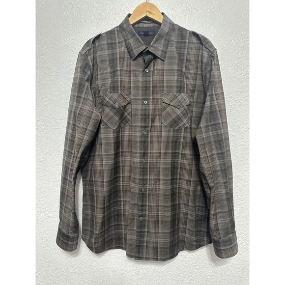 Banana Republic Mens Plaid Button Down Shirt Long Sleeve XL