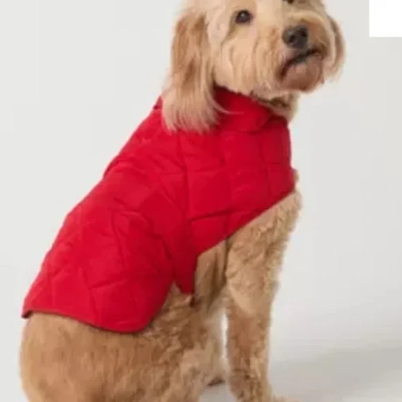 NWT St Johns Bark Quilted Dog Coat Medium Cabaret Red Vest Jacket Pet Dogs