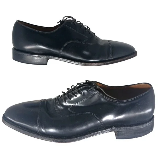 Johnston & Murphy Black‎ Leather Oxford Dress Shoes Mens Size 8.5 2AH