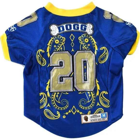 Snoop‎ Doggie Doggs Dog Pet Stretch Halftime Deluxe Football Jersey Size L