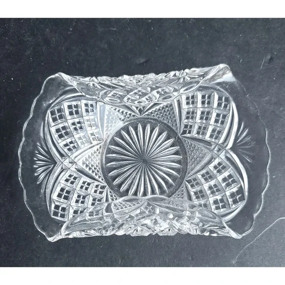 Antique EAPG Tarentum Virginia Pressed Crystal Card Receiver Calling Card Holder