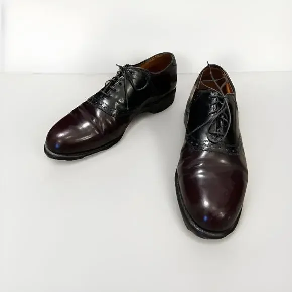 ALLEN EDMONDS SHELTON BURGUNDY BROGUE OXFORD DRESS SHOES SIZE 9D VGC!