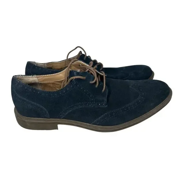 Calvin Kline Blue Suede Oxford Men’s Dress Shoes Size 9 CLASSY